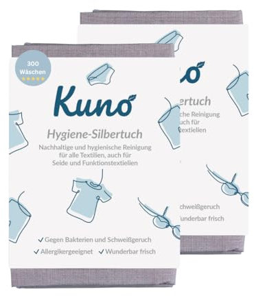 Kuno Hygienespüler Silbertuch für die Waschmaschine – Antibakterielles Silberionen-Tuch gegen Schweißgeruch – Alternative zu Hygienespüler & Desinfektionswaschmittel – Bis zu 150 Anwendungen (2)