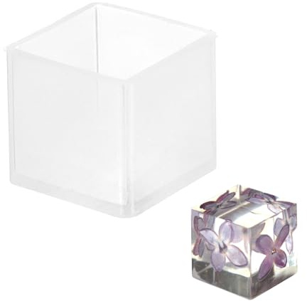 PATIKIL Stampo in Resina A Forma di Cubo 0.6 Grande E Profondo Stampo in Silicone per Colata Epoxy per DIY Artigianato Artistico Candele Saponi Decorazioni Realizzazione Resina (Beige)