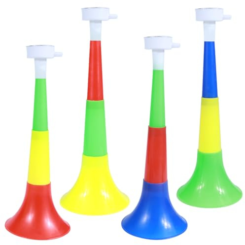 4 PCS Trombe Vuvuzela Plastica Cheerleader Suonando Tromba Tromba Forte Spettatore Tifoso Clacson Creare Rumore Tromba Merchandising Fan Celebrazioni Sportive Stadio Partita Calcio Tromba