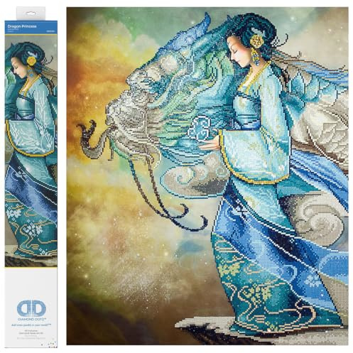 Diamond Dotz DD15-014 Drachenprinzessin, ca. 85 x 67 cm groß, Diamond Painting, Malen mit Diamanten, funkelndes Bild zum Selbstgestalten, für Kinder und Erwachsene