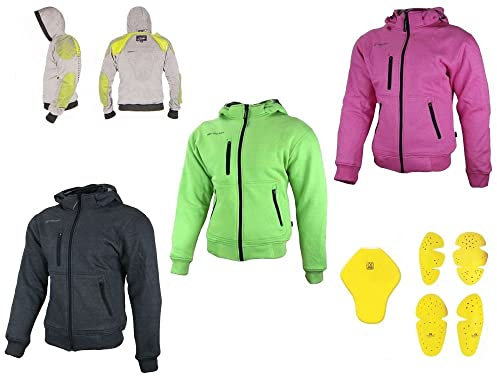 HEYBERRY Damen Hoody Motorradjacke Roller Hoodie mit Aramid Anthrazit Gr. M