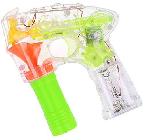 com-four® Seifenblasen-Pistole mit LED und Seifenblasenwasser - Seifenblasenmaschine für Kinder - Seifenblasenpistole auch für Erwachsene (1 Stück - transparent)