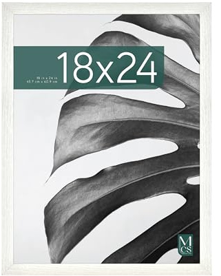 MCS Studio Gallery 18x24 Picture Frame White Woodgrain, Photo Frame for Photos, Posters & Art Prints (1-Pack)