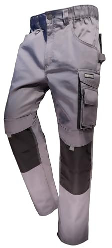 Concreed Work Pants Men - Arbeitshosen Männer | Cargohose Herren in Schwarz Grau | Arbeitshose Herren Lang mit Stretch - Bund und Kniepolster – Taschen und Seitentaschen für Werkzeug | Größe 50