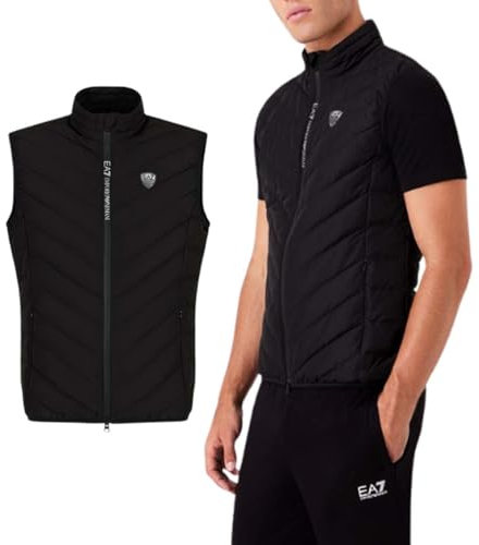 Emporio Armani EA7 Packable Premium Shield Herrenweste - 8NPQ02 (3XL, Schwarz), Schwarz