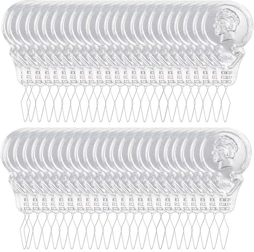 50 Stücke Einfädelhilfe,Nadeleinfädler,Einfädelhilfe für Nähnadeln,Einfädelhilfe Nähmaschine,Einfädler für Nadeln,Nadeleinfädler für Nähmaschinen,Aluminiummaterial,für Nähen,Sticken (Silber)