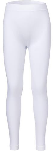 Ladeheid Pantalons Caleçons Longs sous-vêtement Thermique, Mixte Enfant pour Hiver Sport Ski, Snowboard Course en Plain air LA40-259 (Blanc, 146-152)
