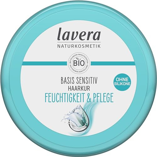 lavera basis sensitiv Haarkur Feuchtigkeit & Pflege - ohne Silikone - intensive Feuchtigkeit & sanfte Pflege - vegan - Naturkosmetik - 200 ml