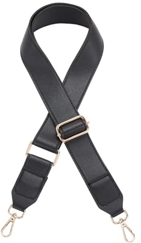 PH PandaHall 1.4 inch Wide Crossbody Strap, 33~55 inch Black PU Leather Shoulder Bag Strap Adjustable Purse Strap Replacement Shoulder Strap for Briefcase Messenger Bag Handbags Women Purse