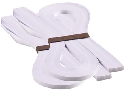 ODETOJOY Quilling pappersremsor vita 3 mm quilling remsor 3 mm vit-längd 21,3 tum-enfärgade rent vitt pappersremsor 120 st/set (2)