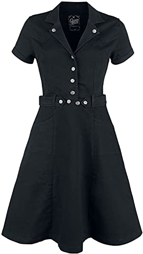Queen Kerosin Damen Swingkleid Vintage Kleid 50S Style Rockabilly Workwear Retro