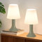 meoaow Nachttischlampe Wohnzimmer Tischleuchte mit Kabel - Tischlampe 2er Set Kleine Lampe Grün E14 Tischlampen Moderne Landhausstil für Esstisch Schlafzimmer - Ohne Leuchtmittel