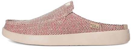 Kickback Barbeach Men’s Canvas Mule Shoes – Casual Slip‑On Summer Loafers with Anti‑Slip Sole and Leather‑Lined Comfort Insole – Comfortable Shoes for Beach, Travel & Everyday Wear - Red Oat, UK 9