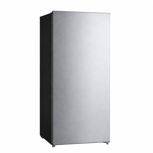 Modern Upright Freezer, Reversible Door Hinge, Removable Shelves - 7.1 Cu ft Capacity (Stainless Steel)