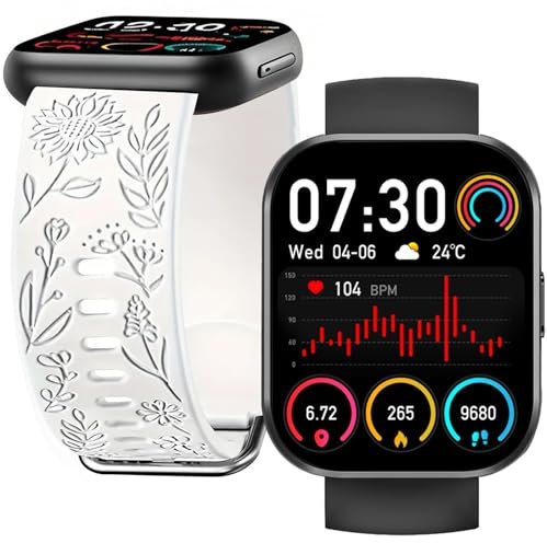 FOLAI Smartwatch für Damen & Herren mit Telefonfunktion: 2,1 HD, 24h-Herzfrequenz, Schlafanalyse, IP68 wasserdicht, 113 Sportmodi, Schrittzähler Fitness-Tracker(Weiß)