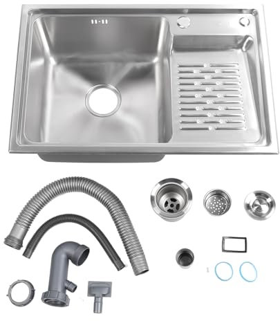 Lavello a montaggio superiore 304 goccia in acciaio inossidabile nel lavandino del bacino singolo con lavandino per lavanderia per lavanderia per lavanderia