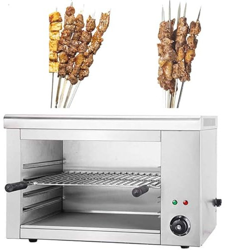 Salamandra elettrica commerciale, 4000 W, montabile a parete, automatica controllata termostaticamente, con vassoio per olio rimovibile, per pizza, arrosto, pollo, griglia regolabile in acciaio inox