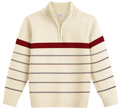 Arshiner pojkar stickad jumper lätt halv dragkedja barn vardaglig skola pullover tröja för höst vinter barn stickade tröjor, 5-14 år