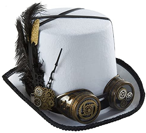 Sombrero steampunk para viajeros del tiempo para fiesta de Halloween, sombreros para hombres con gafas accesorios Steampunk Time Traveler