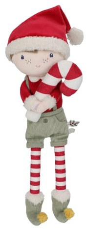 Little Dutch Stoffpuppe Kuschelpuppe Jim mit Zuckerstange (35 cm) - Weihnachten