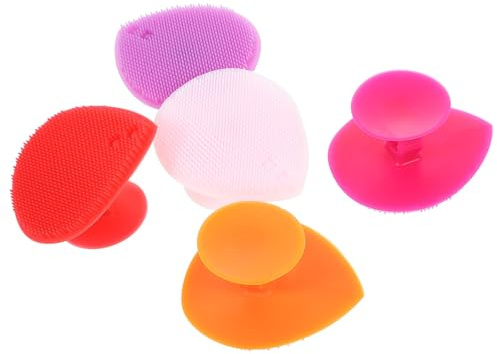 VALICLUD Spazzola da Bagno a Cuore in Silicone Multifunzionale 5 Pezzi Setole ad Alta Densità, Massaggiatore per Chioma e Corpo, Design Ergonomico per Massaggio da Bagno e Shampoo