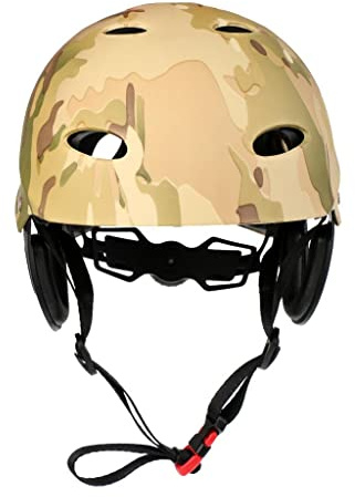 WOVEBIUS Casco de seguridad para deportes acuáticos para adultos y niños, para kayak, canoa, gorra dura, camuflaje verde militar