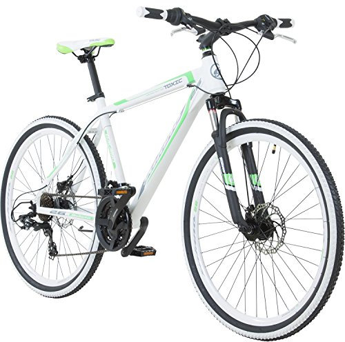 Galano 26 Zoll Toxic Mountainbike Hardtail MTB Jugendmountainbike Jugendfahrrad (Weiss/grün, 46 cm)