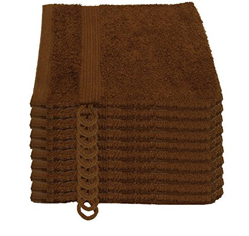 Julie Julsen 10er Pack Waschlappen 29 Farben erhältlich weich und saugstark 500gsm Öko Tex Schokobraun 15 x 21 cm B-Ware