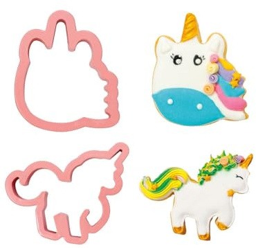 DECORA COD. 0255070 KIT 2 EMPORTE-PIÈCES EN PLASTIQUE MAGIC UNICORNS 8/11 X H 2,2 CM