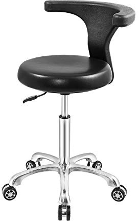 Nazalus Rolling Stool Task Chair Drafting Adjustable with Wheels and Backrest Heavy Duty for Office Kitchen Medical Dentist Shop Lab and Home(Without Footrest)