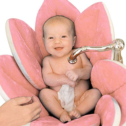 AOOPOO Baby Bath Support Flower Cushion Pad Foldable Soft Bath Mat Gold/Pink/Light Blue 28*28 Available in Sinks and bathtubs (Pink)