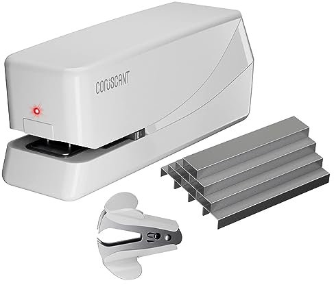 Coruscant Electric Stapler Automatic Heavy Duty 25 Sheets Holds 210 Staples Includes 2000 Staples and 1 Staple Puller Electric Desktop Stapler AC or Battery Operated for