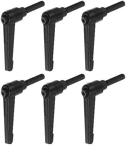 QUARKZMAN 6uds Ajustable Sujeción Palanca Manijas M6 x 25mm Macho Rosca Perno Perillas Giratorio Tornillo Bloqueo Rápida Liberación Trinquete Pulsador Botón Mango, Negro