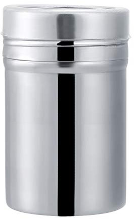 Salière, poivrière et gobelet en acier inoxydable, gobelet à épices avec trous et couvercle, saupoudreur de poudre et de sucre pour la cuisine, la pâtisserie et le pop-corn (L)