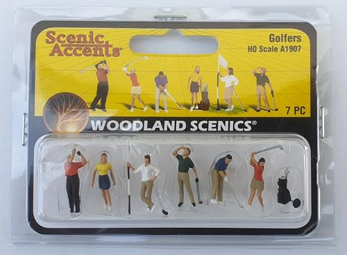 Woodland Scenics A1907 Golfspieler 6 Golfer auf dem Golfplatz stehend Figuren Spur H0 HO 1:87