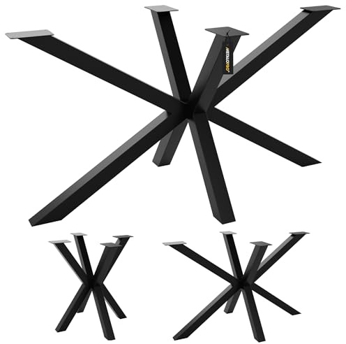 MetaloPro Gambe Spider Metallo per Tavolo – Struttura Acciaio Nero Pesante Scrivania Salotto Sala da Pranzo Sofà 180x70x72 cm