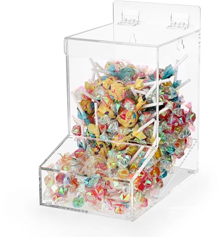 Kokone Candy Dispenser Countertop with Lids,Acrylic Container for Laundry Pods Dishwasher Pods Plastic Bags,Wall Mounted Candy Dispenser with Screws,Clear Acrylic Dispenser for Desk Pantry Kitchen