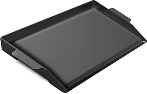 Cooking Griddle Plate for All Gas Grills, 23 x 16 Universal Cast Iron Pre-Seasoned Nonstick Coating Griddle Pan Flat Top Grill Plate with Extra High Sidewalls for 4 Burner Range Oven