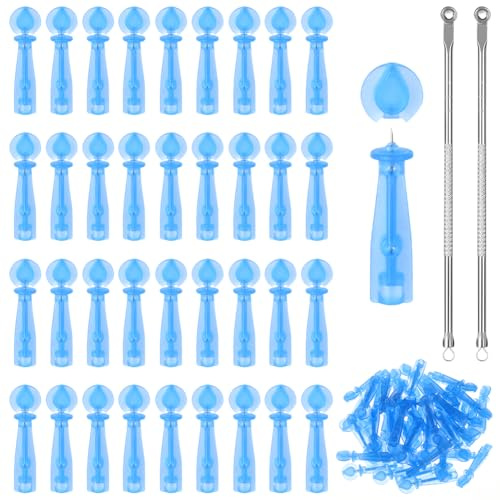 LOPHE Outils Extracteur de Points Noirs avec 100 aiguilles jetables pour Comédons, Points Blancs et Imperfections, Kit Professionnel Extraction Acné pour Salon et Maison