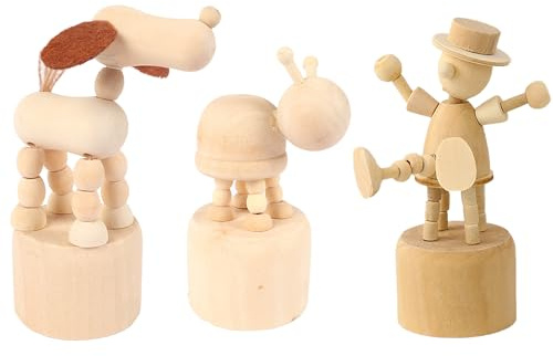 SEABABOO Bambole in Legno, Legno da Painted Figure Bambola, Non Finite Peg Doll Legnos, per Fai da Te e Pittura, Decorazione del Desktop, Regalo di Compleanno, 3 Pezzi (Piccoli)