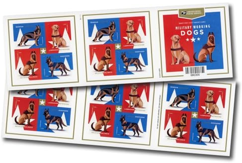 Military Working Dogs U.S. Postage Stamps Sheet of 20 Forever Postage Stamps Scott 4508B