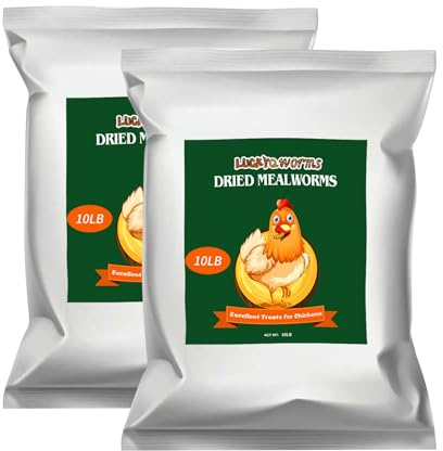 LuckyQworms 20lbs Mealworms, High-Protein Dried Mealworms for Birds, Chickens, Turtles, Fish, Hamsters and Hedgehogs, Non-GMO and Chemical Free, All Natural Animal Feed