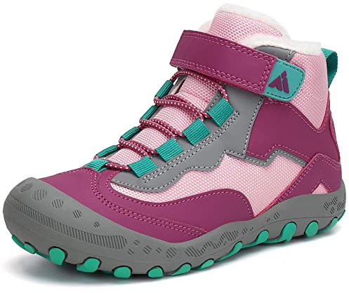Mishansha Bottine Enfants Hiver Chaussure Neige Fille Fourrees Bottes Hiver Garçon Chaussure Boots Randonnée Apres Ski Violet,GR.37