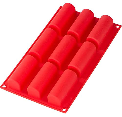 Webake Silikon Buche de Noel Backform Mini Rehrücken Backform Rehrückenform Mousse Kuchenform Klein Silikonform für 3D Zylinder Mousse, DIY Muffin Brownie Käseformen Schokolade Dessert