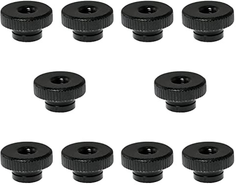 Knurled Thumb Nut DZS ELEC 10PCS M6 Black Round Knobs Hand Nuts