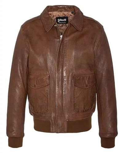 Schott NYC Lcflightwx - Giacca da uomo, cognac, S