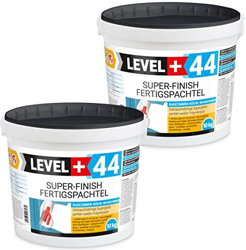 Super Finish Spachtel 10+10kg Fertigspachtel Q4 Perfekt Glätt Flächen Füll für Küche Bad Wohnzimmer RM44