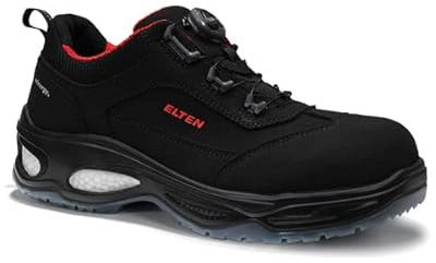 ELTEN Sicherheitsschuhe Owen BOA Black Low ESD S2, Damen und Herren, Textil, Kunststoffkappe (Leichter als Stahlkappe), leicht, klassisch 41, Schwarz