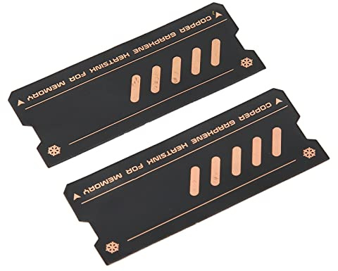 PUSOKEI Refroidisseur de Mémoire RAM DDR4 DDR5, Dissipateur de Rayonnement de Dissipateur de Chaleur en Graphène de Cuivre, Dissipateur Thermique DDR à Conduction Rapide pour Mémoire (2 pièces)