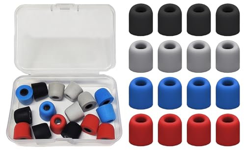 MAXQUU 16 almohadillas de espuma viscoelástica con 1 caja de almacenamiento, almohadillas de repuesto para auriculares, auriculares con cancelación de ruido, tapones para los oídos